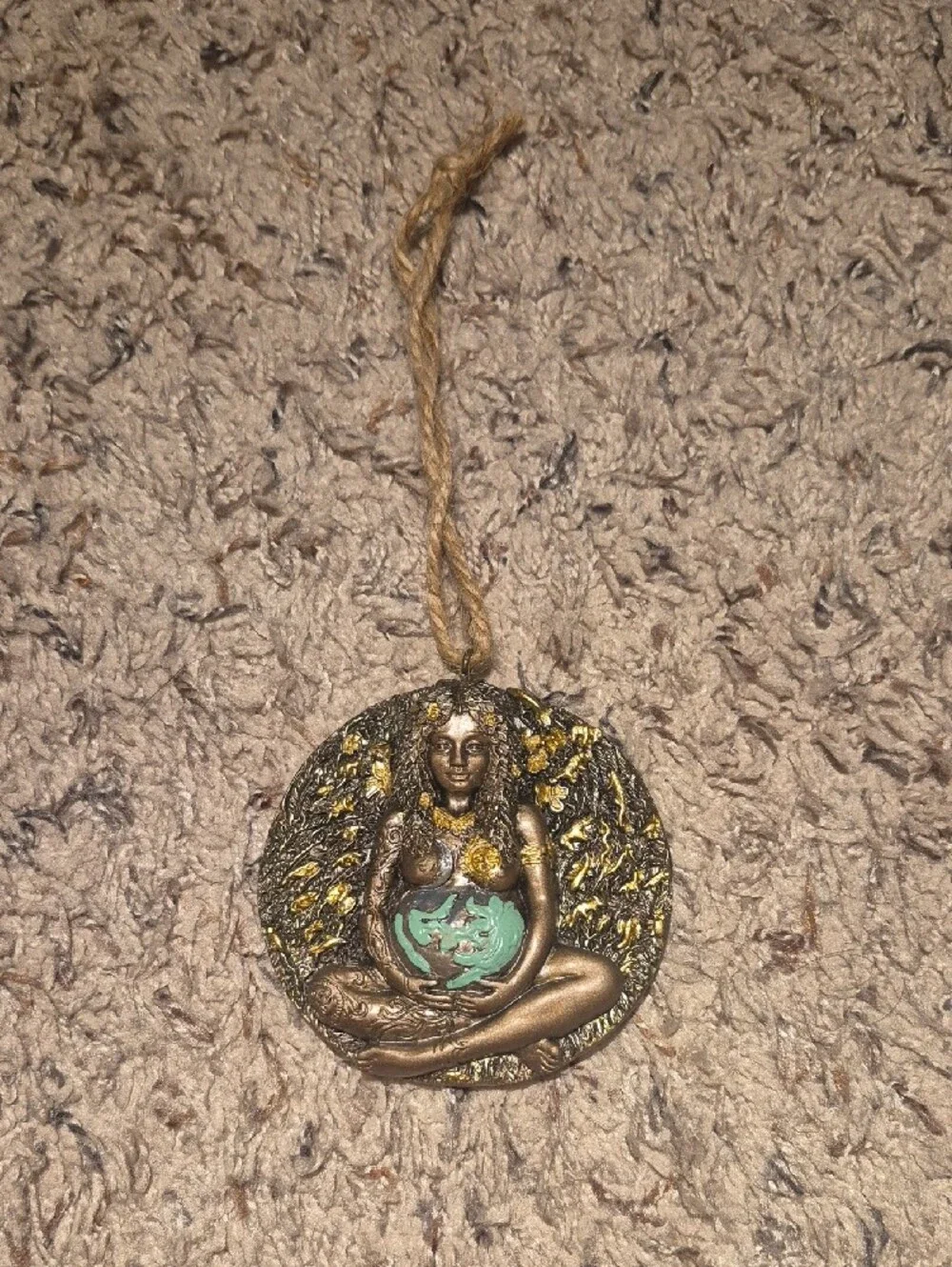 Bronze and Gold Earth Goddess Wall Plaque - Spiritual Home Decor
